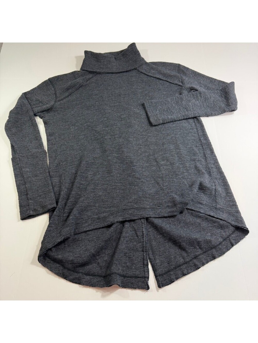 We The Free Splitback Turtleneck Sweater Charcoal Gray